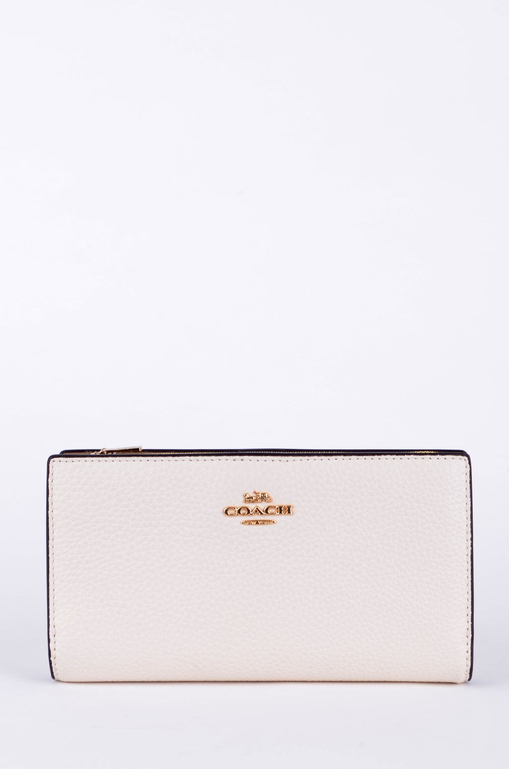 Cartera Coach Larga Marfil de Piel con Broche