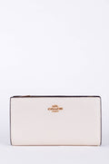 Cartera Coach Larga Marfil de Piel con Broche
