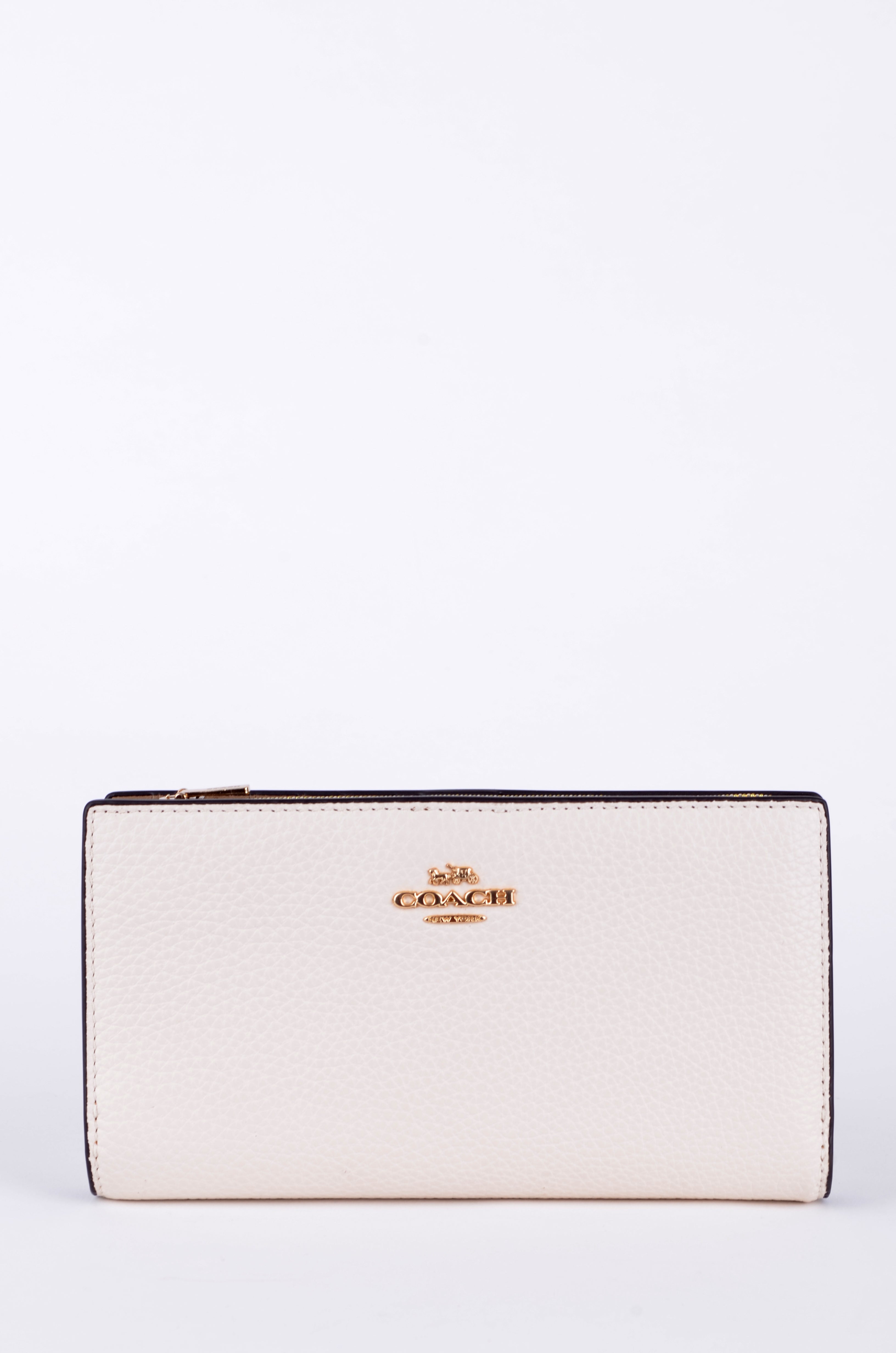 Cartera Coach Larga Marfil de Piel con Broche