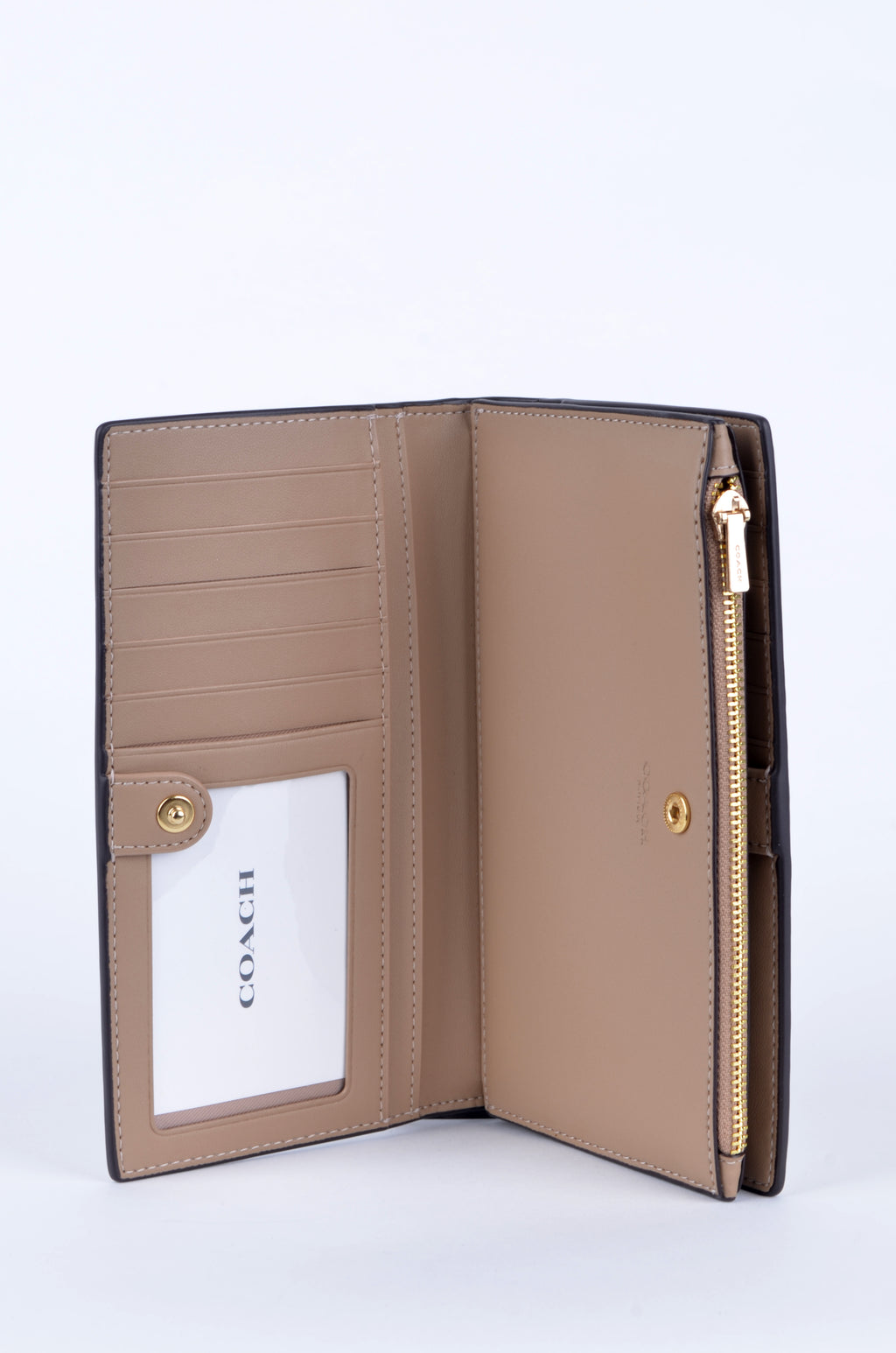 Cartera Coach Larga Marfil de Piel con Broche