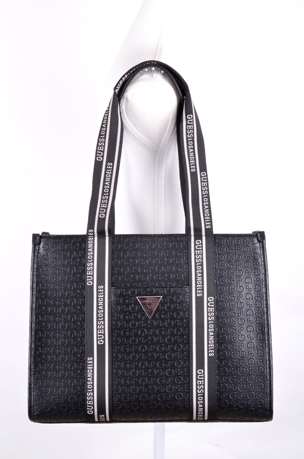 Tote Guess Negra Monograma en Relieve
