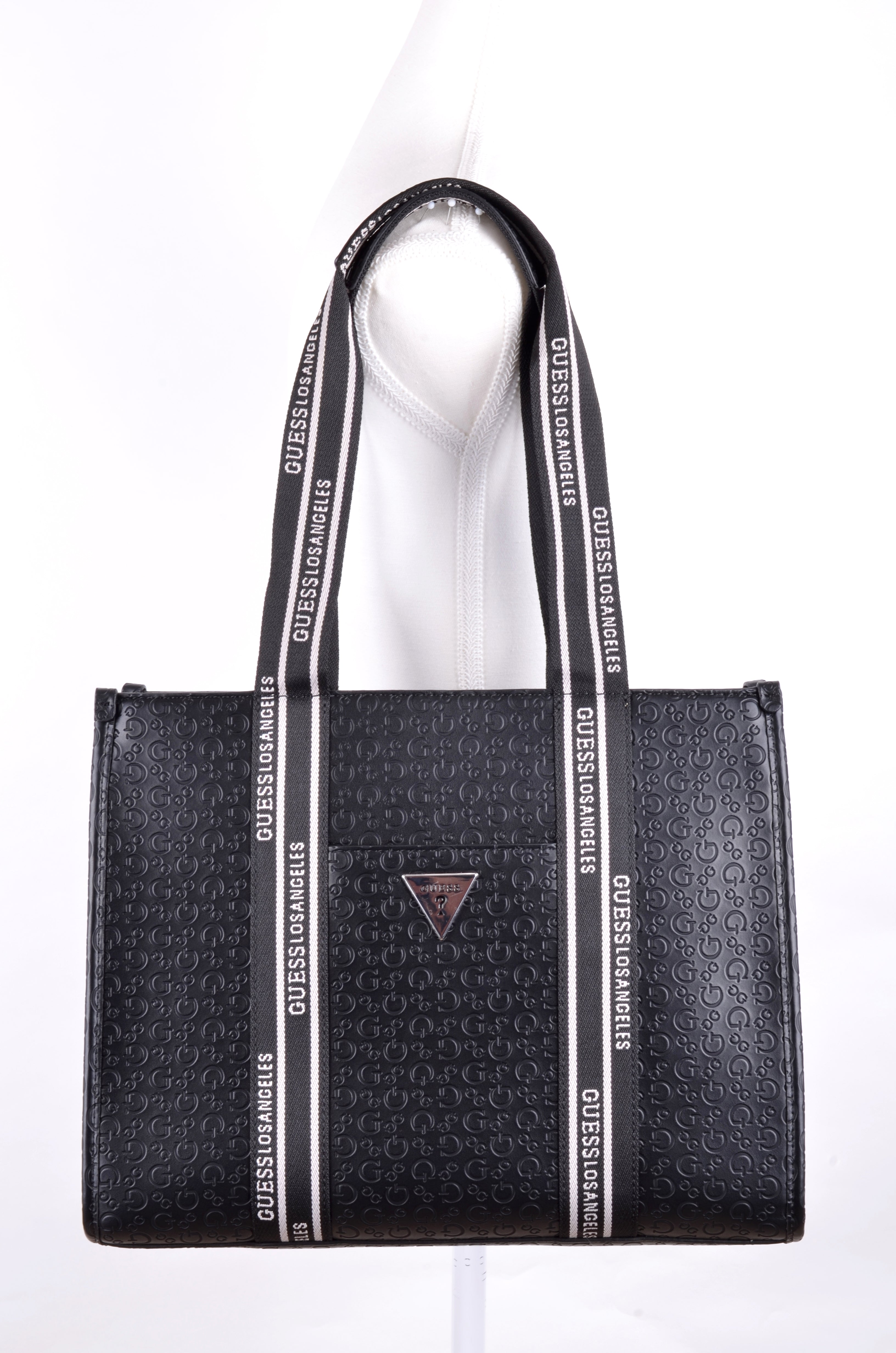 Tote Guess Negra Monograma en Relieve