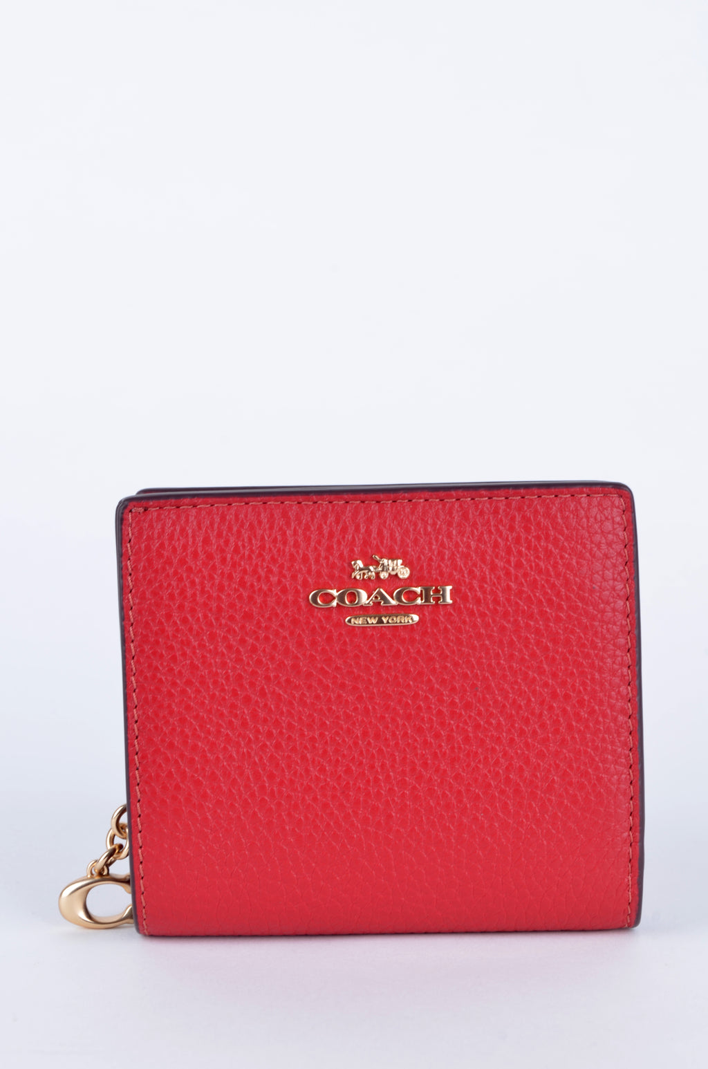 Cartera Coach Compacta Roja de Piel