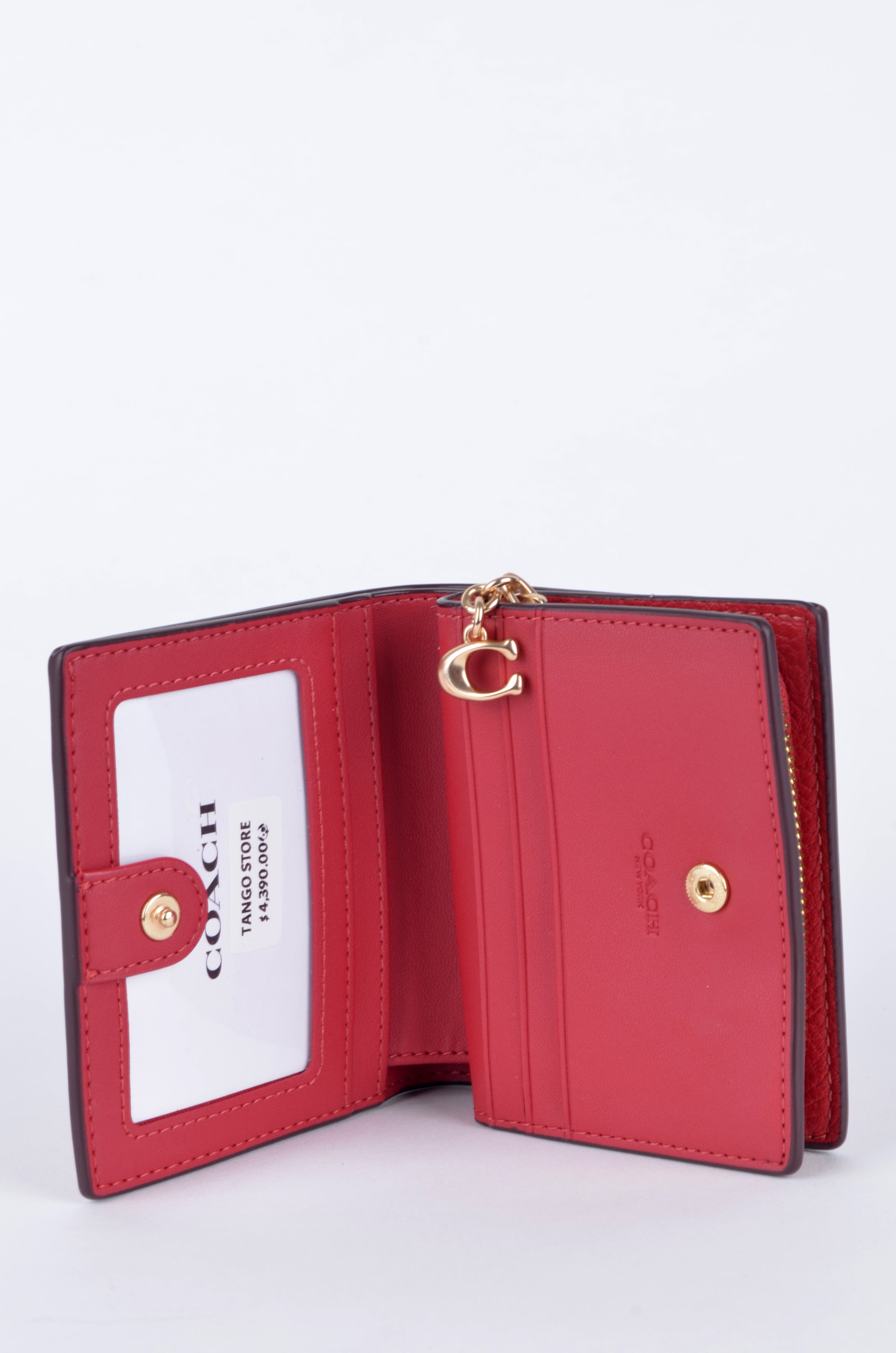 Cartera Coach Compacta Roja de Piel