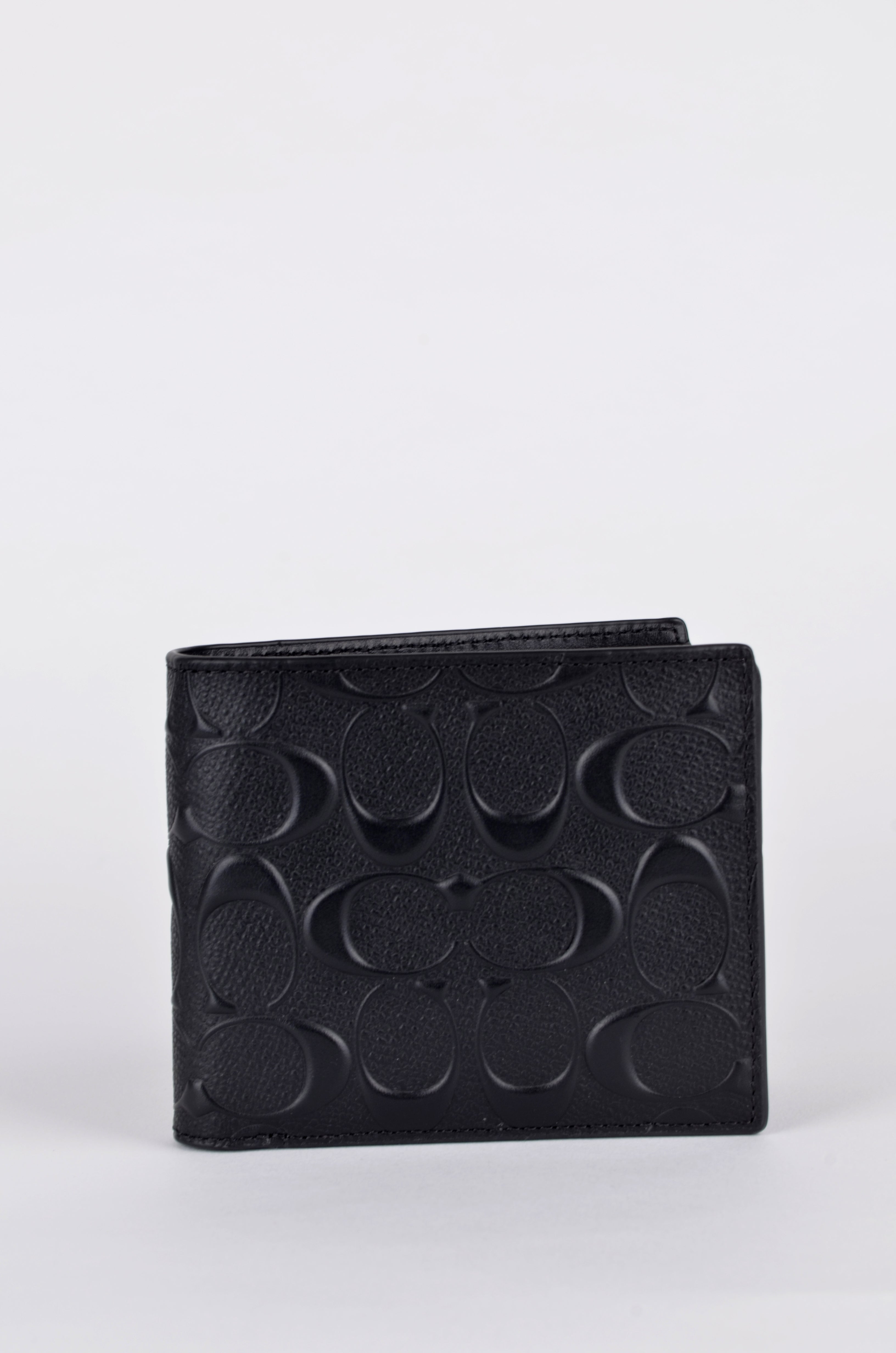 Cartera Coach Negra Signature en Relieve