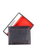 Cartera Guess Negra con Bolsillo Exterior y Costuras Rojas
