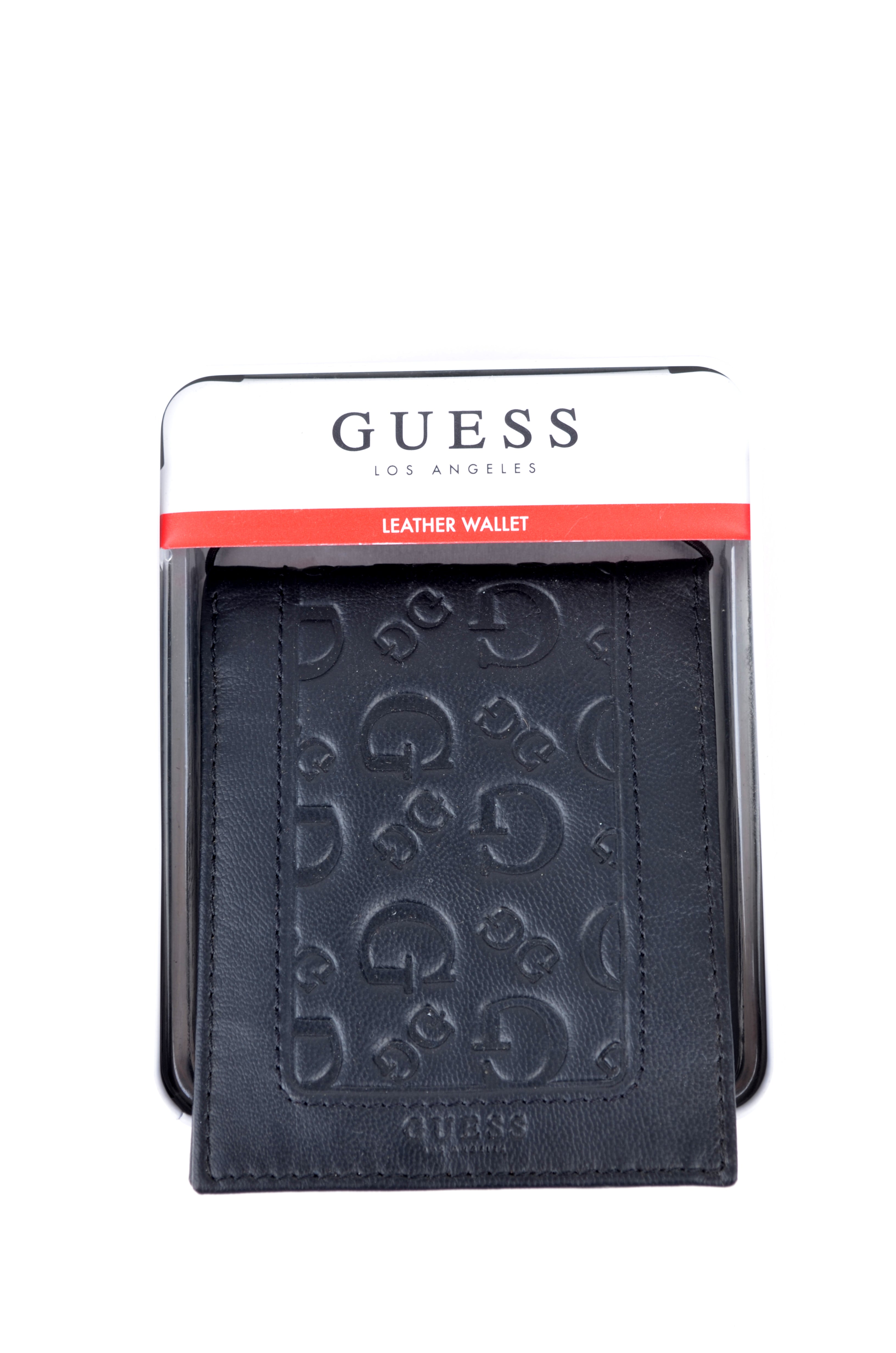 Cartera Guess Negra Monograma Vertical