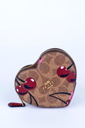 Monedero Coach Signature en Forma de Corazón con Cerezas