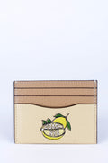 Tarjetero Coach Beige con Limón e Identificación