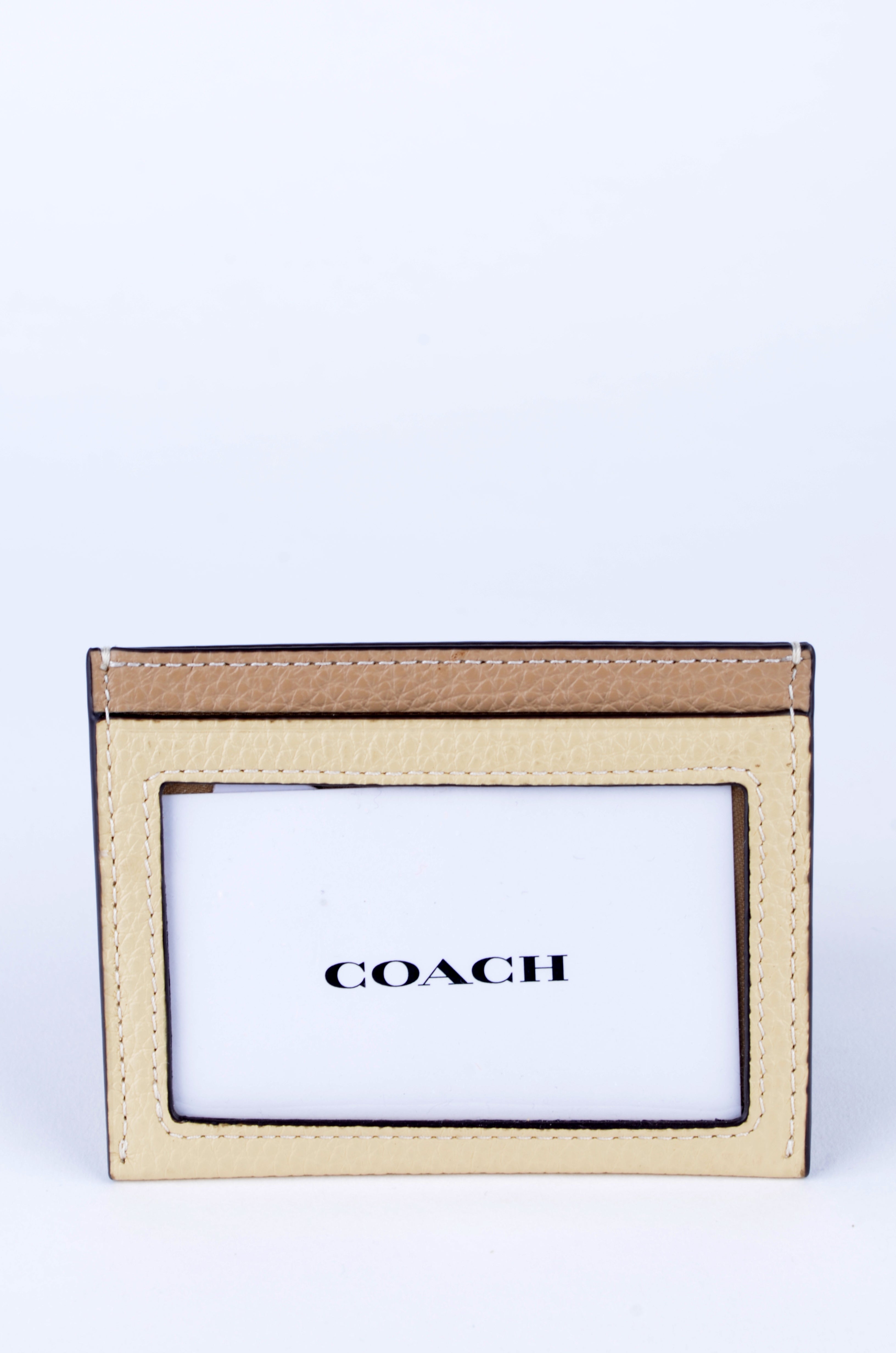 Tarjetero Coach Beige con Limón e Identificación