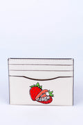 Tarjetero Coach Blanco con Fresas e Identificación