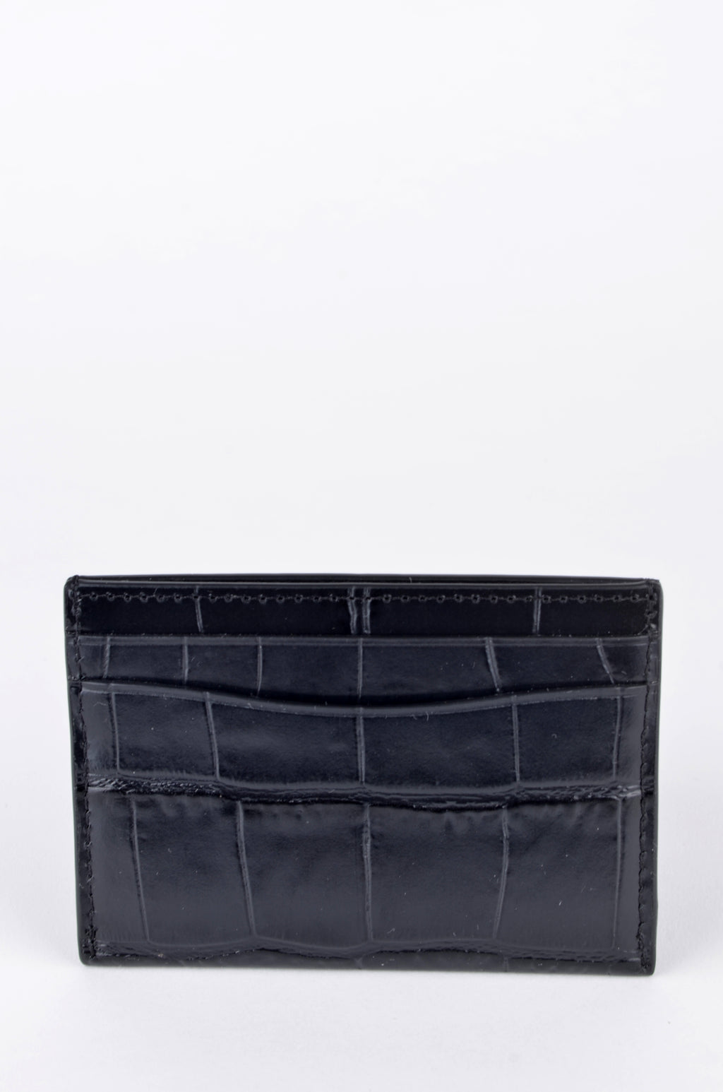 Tarjetero Coach Negro con Acabado Croco