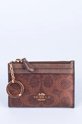 Tarjetero / Monedero Coach Mini Skinny ID Case – Acabado Bronce Metalizado