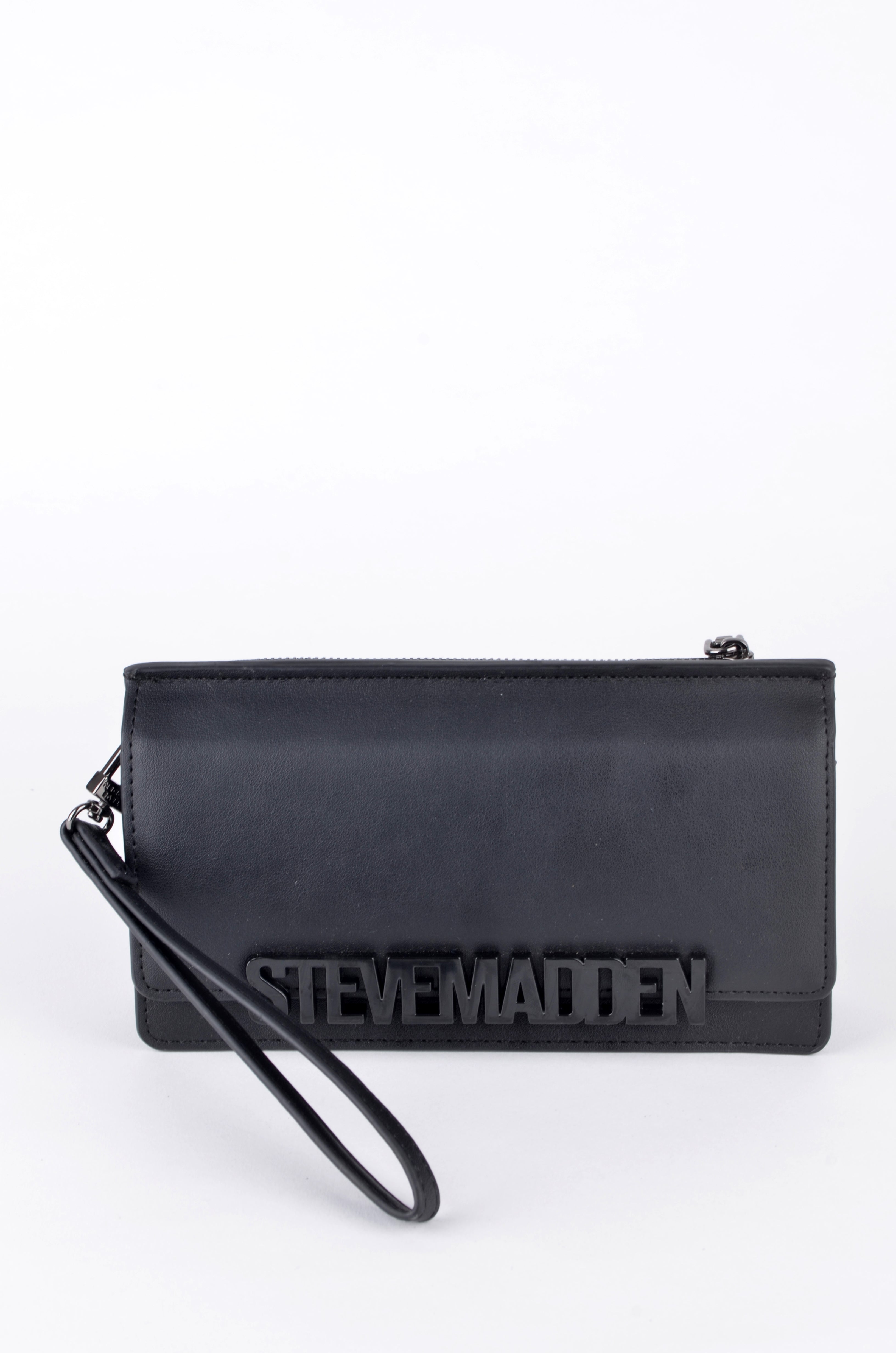 Cartera Steve Madden Larga Negra con Correa de Muñeca
