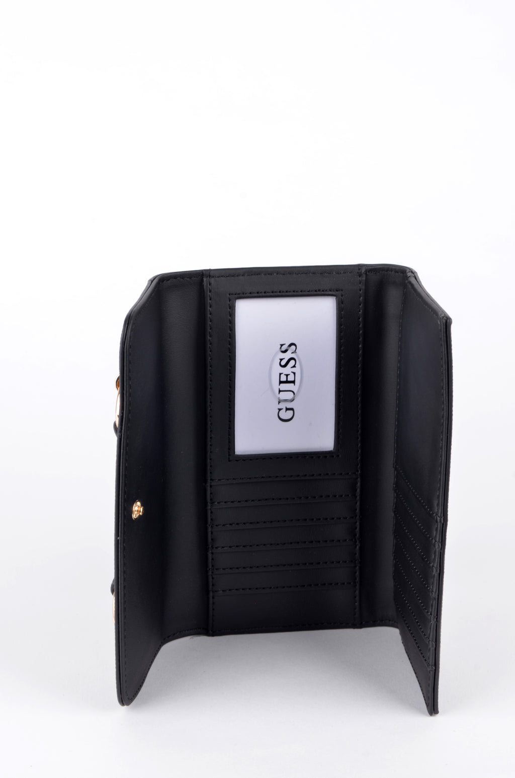Cartera Guess Larga Gris Monograma con Herraje Dorado