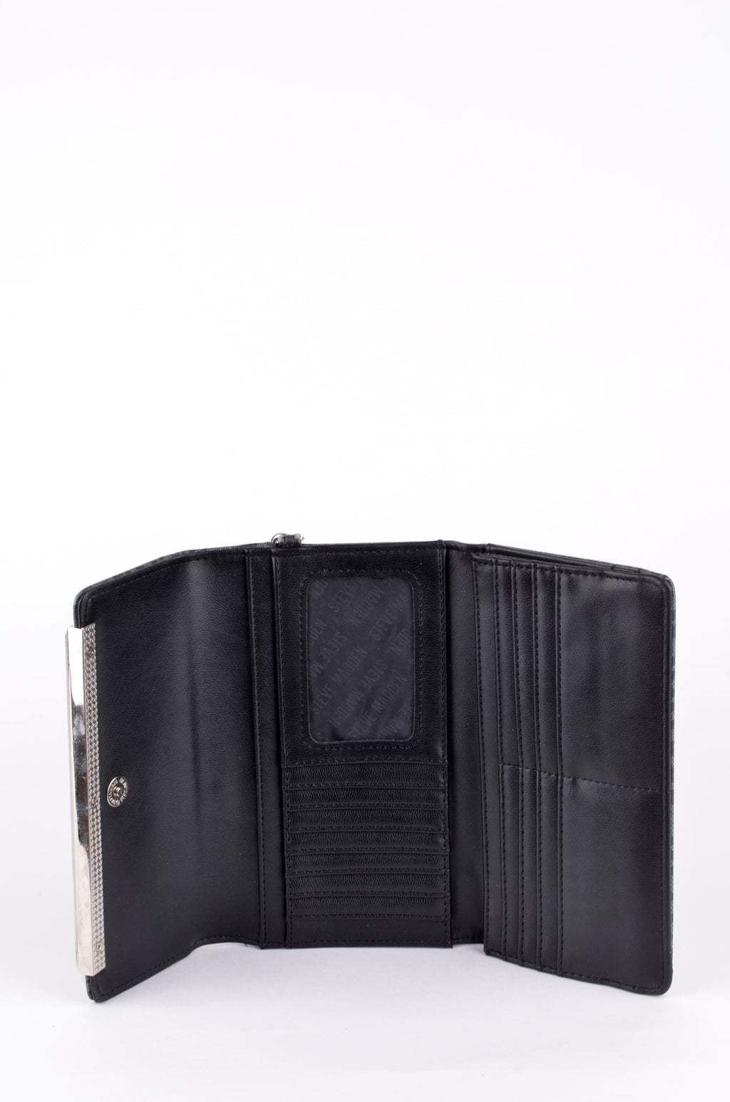 Cartera Guess Larga Negra con Ventana de Identificación