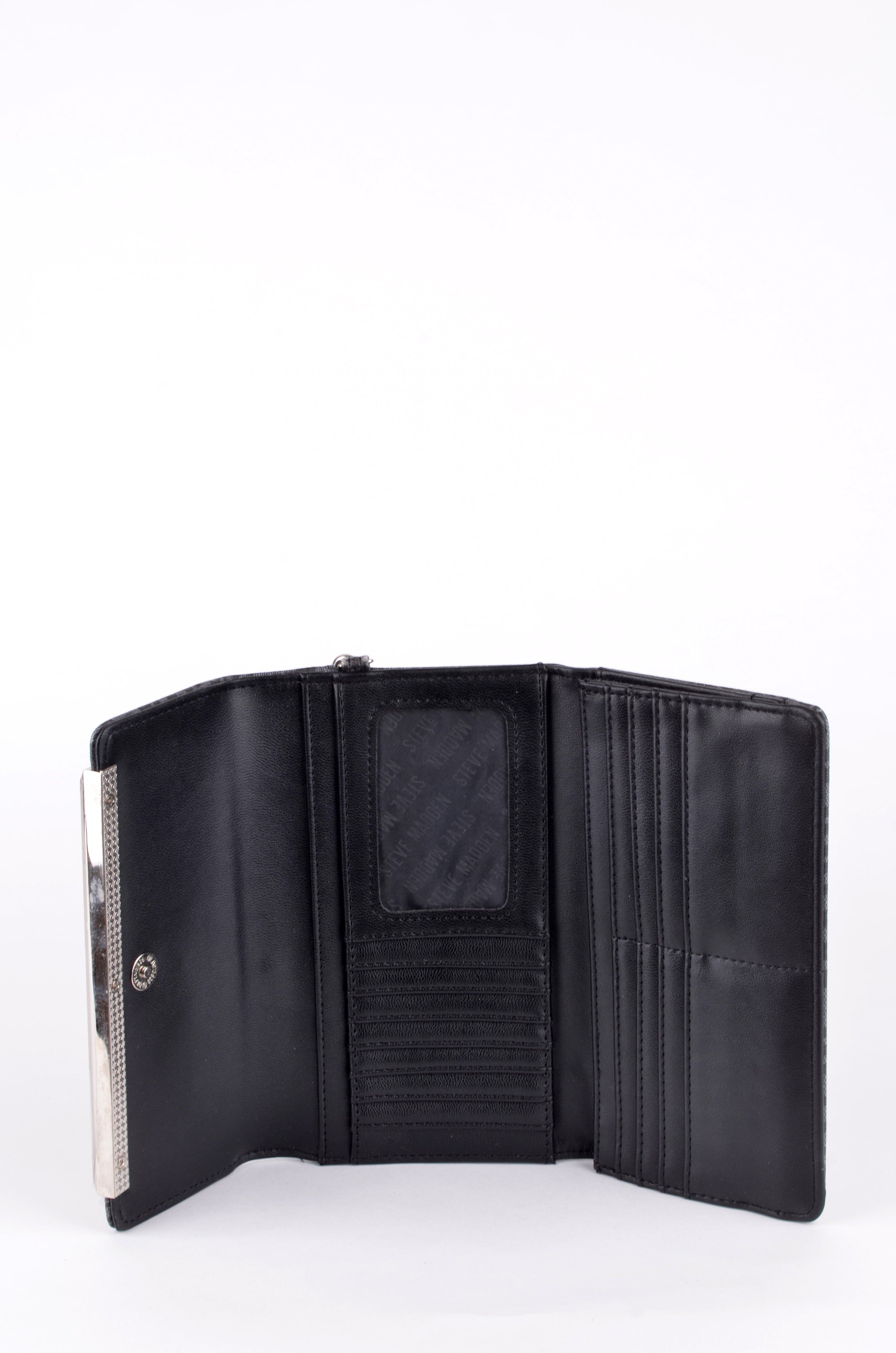 Cartera Guess Larga Negra con Ventana de Identificación