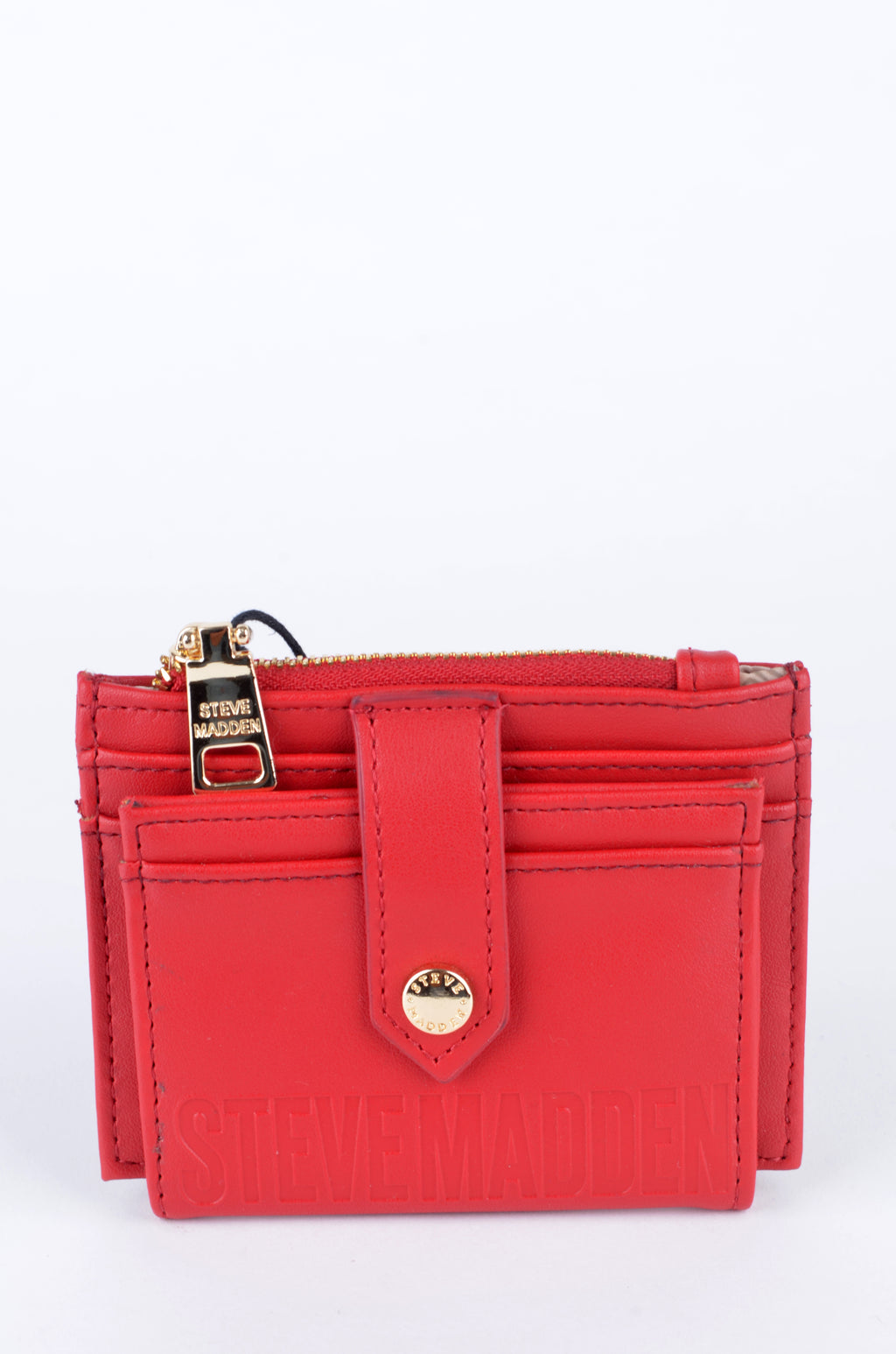 Tarjetero Steve Madden Rojo con Broche y Cierre