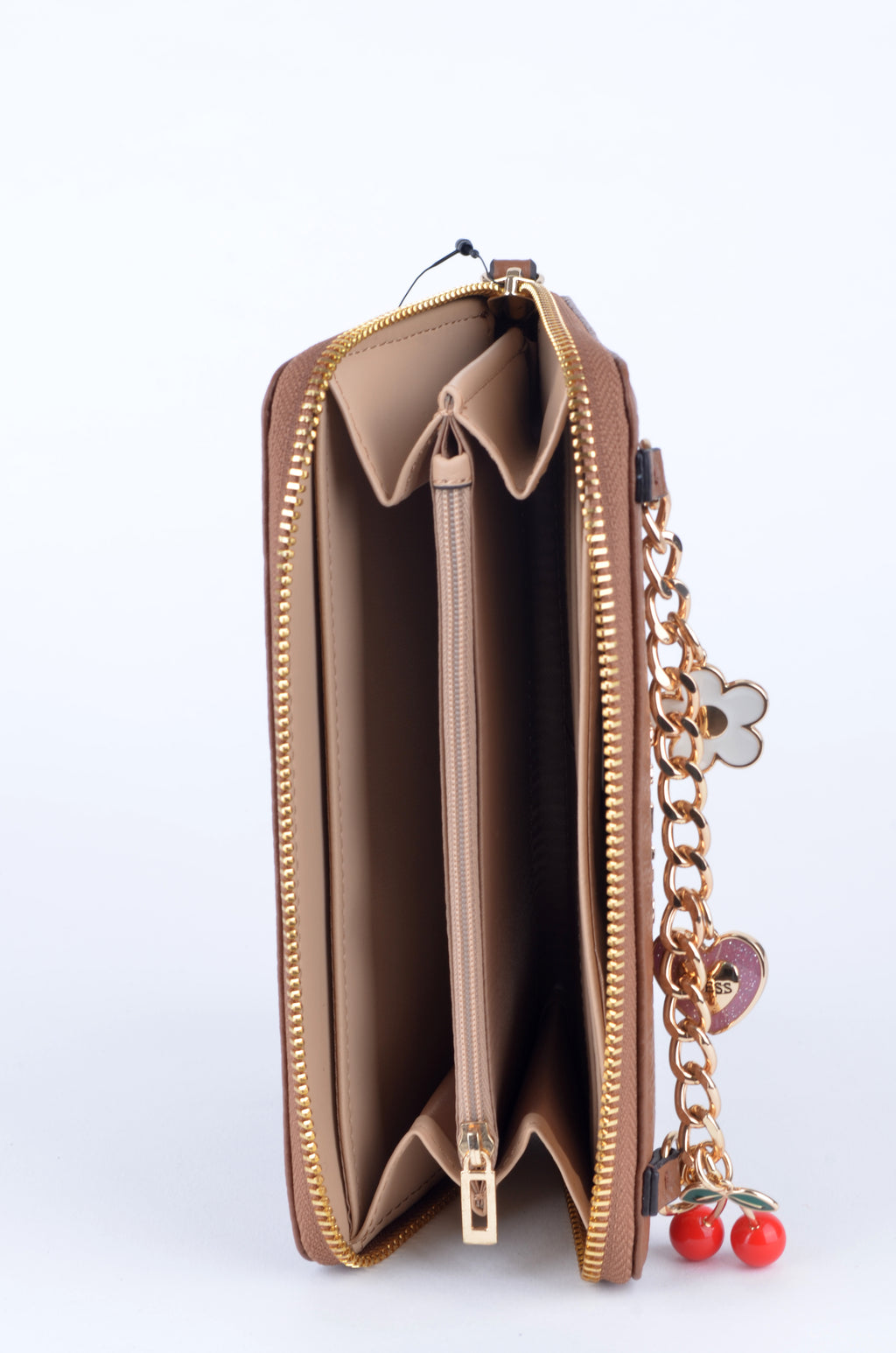 Cartera Guess Larga Camel con Charms