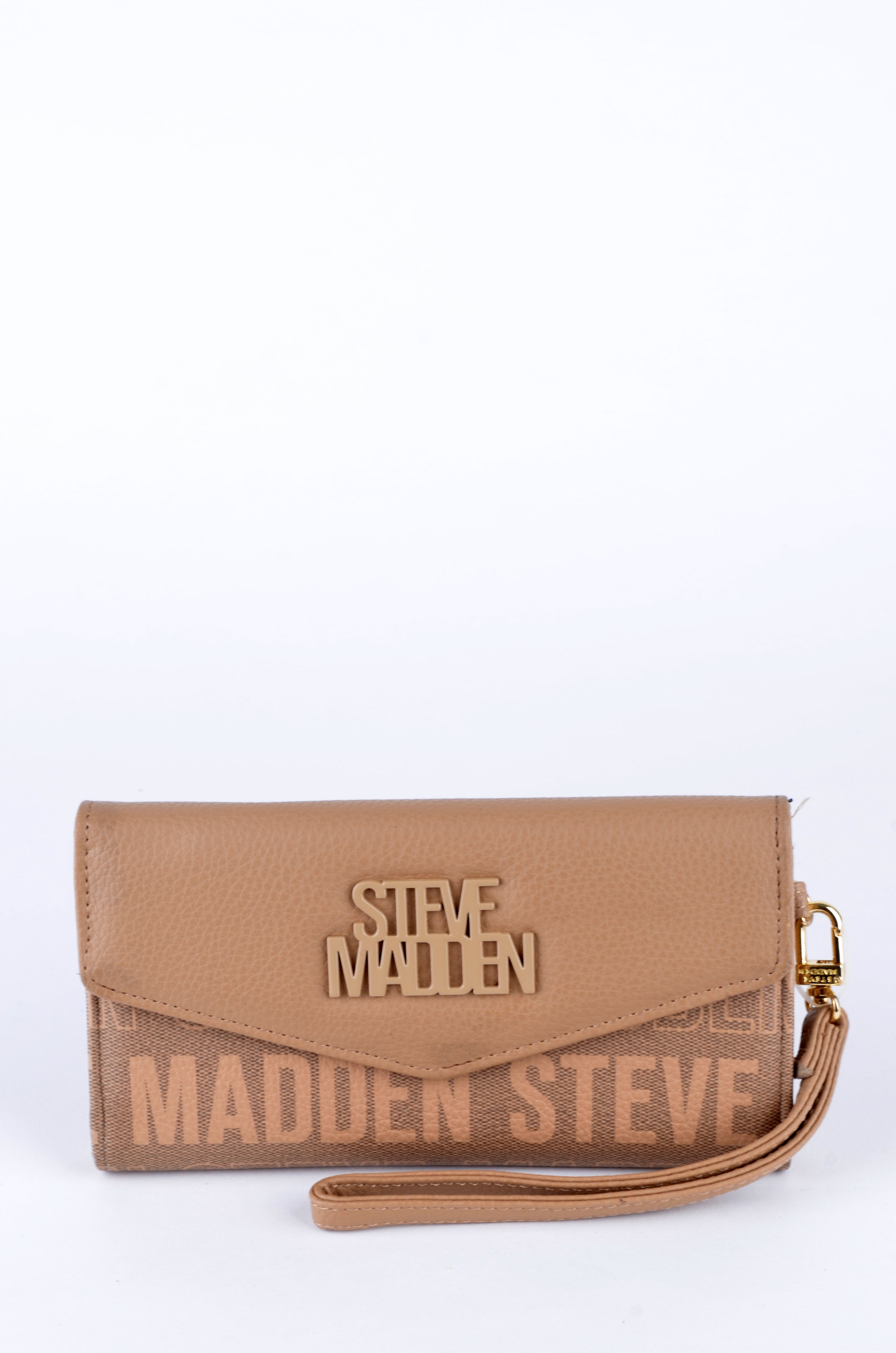 Cartera Steve Madden Larga Camel con Logotipo