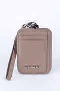 Tarjetero Steve Madden Taupe con Cierre y Correa