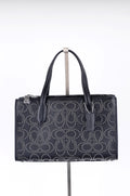 Bolsa Coach Tote Negra Signature con Microperforaciones