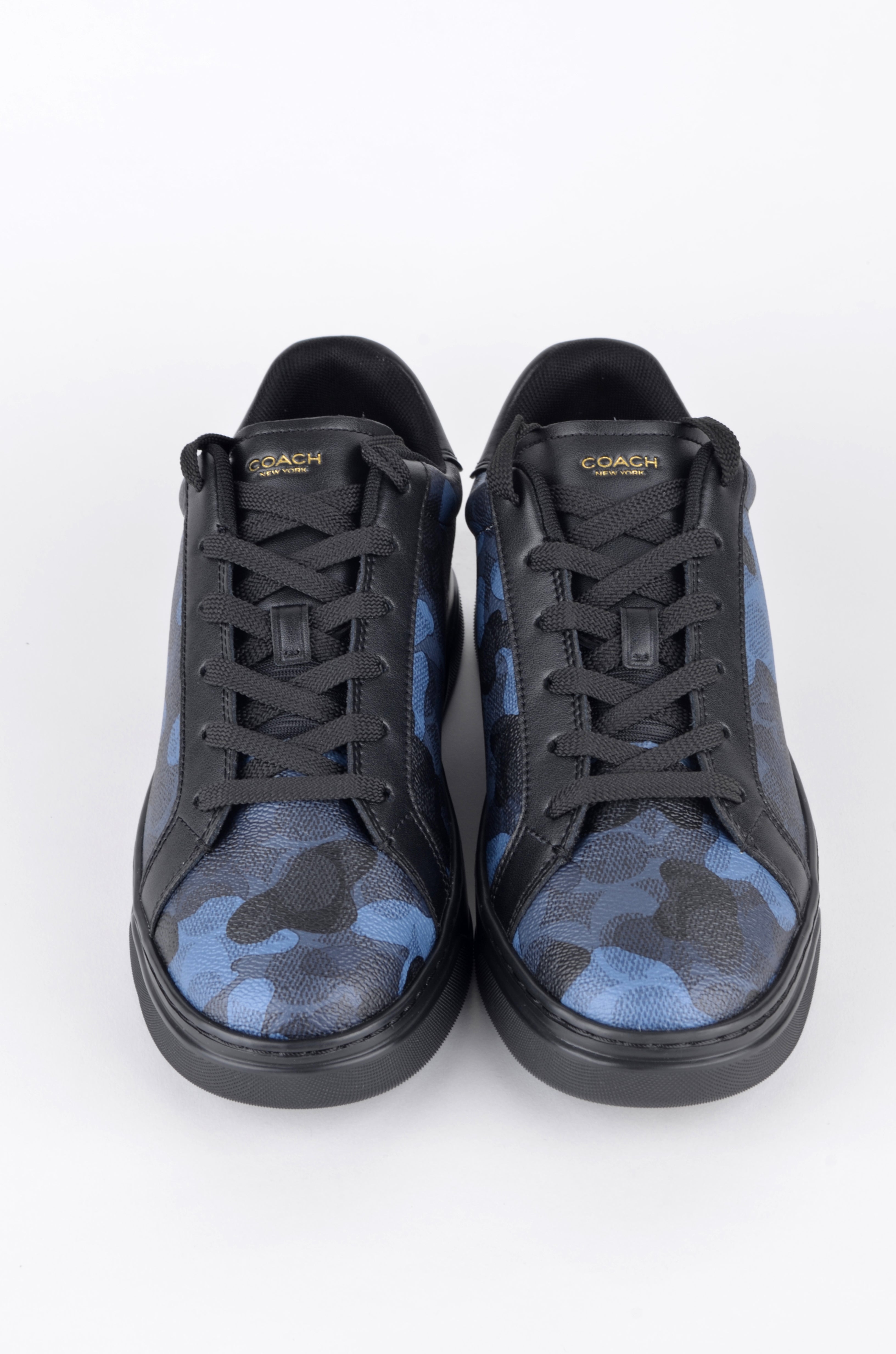 Tenis Coach Negros con Estampado Camuflaje Azul
