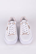 Tenis Guess Blancos con Talón Rosa