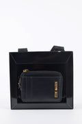 Tarjetero Steve Madden Negro Empacado con Correa