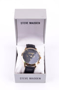 Reloj Steve Madden Negro con Bisel Dorado