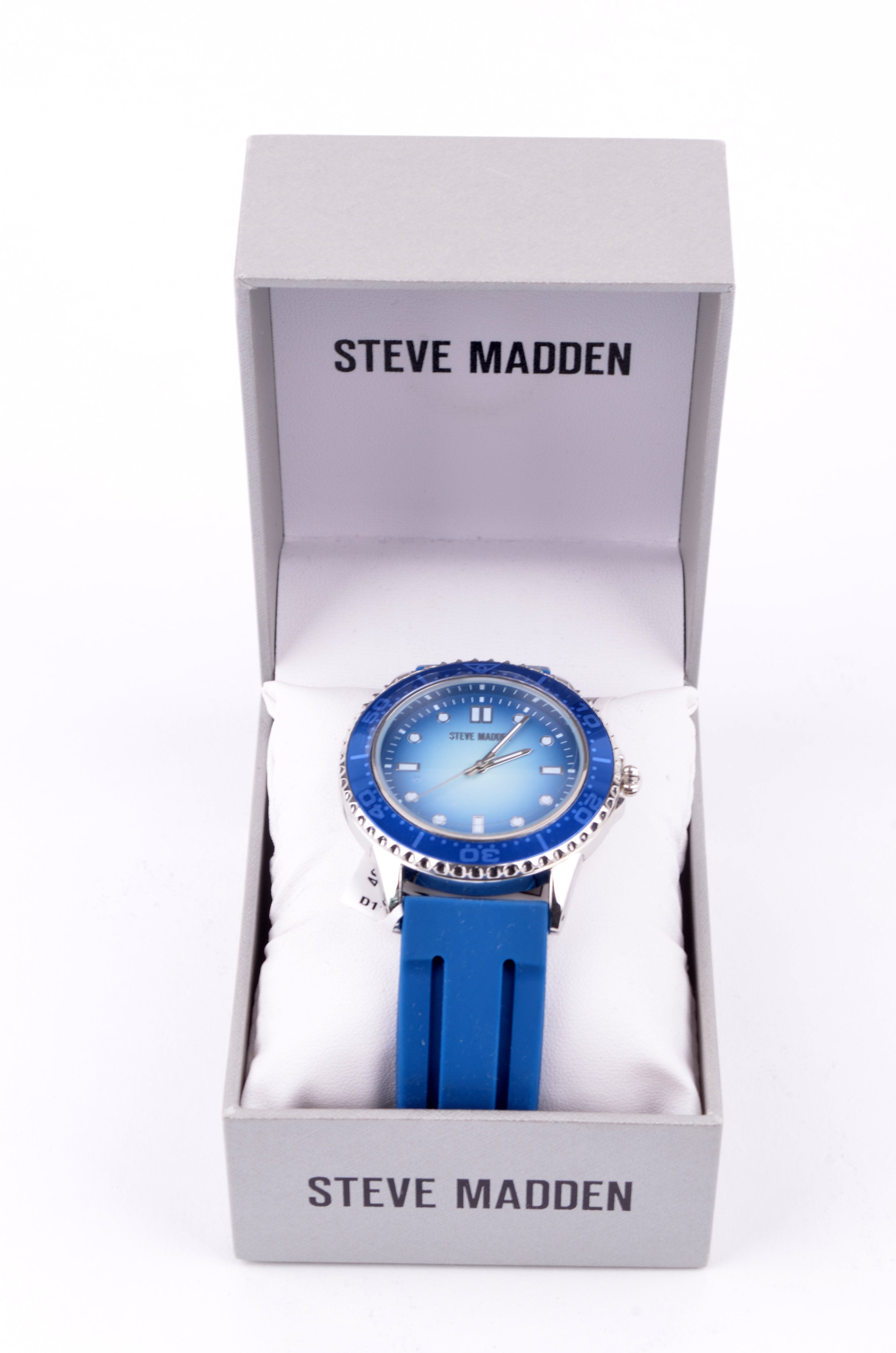 Reloj Steve Madden Azul con Correa de Silicón