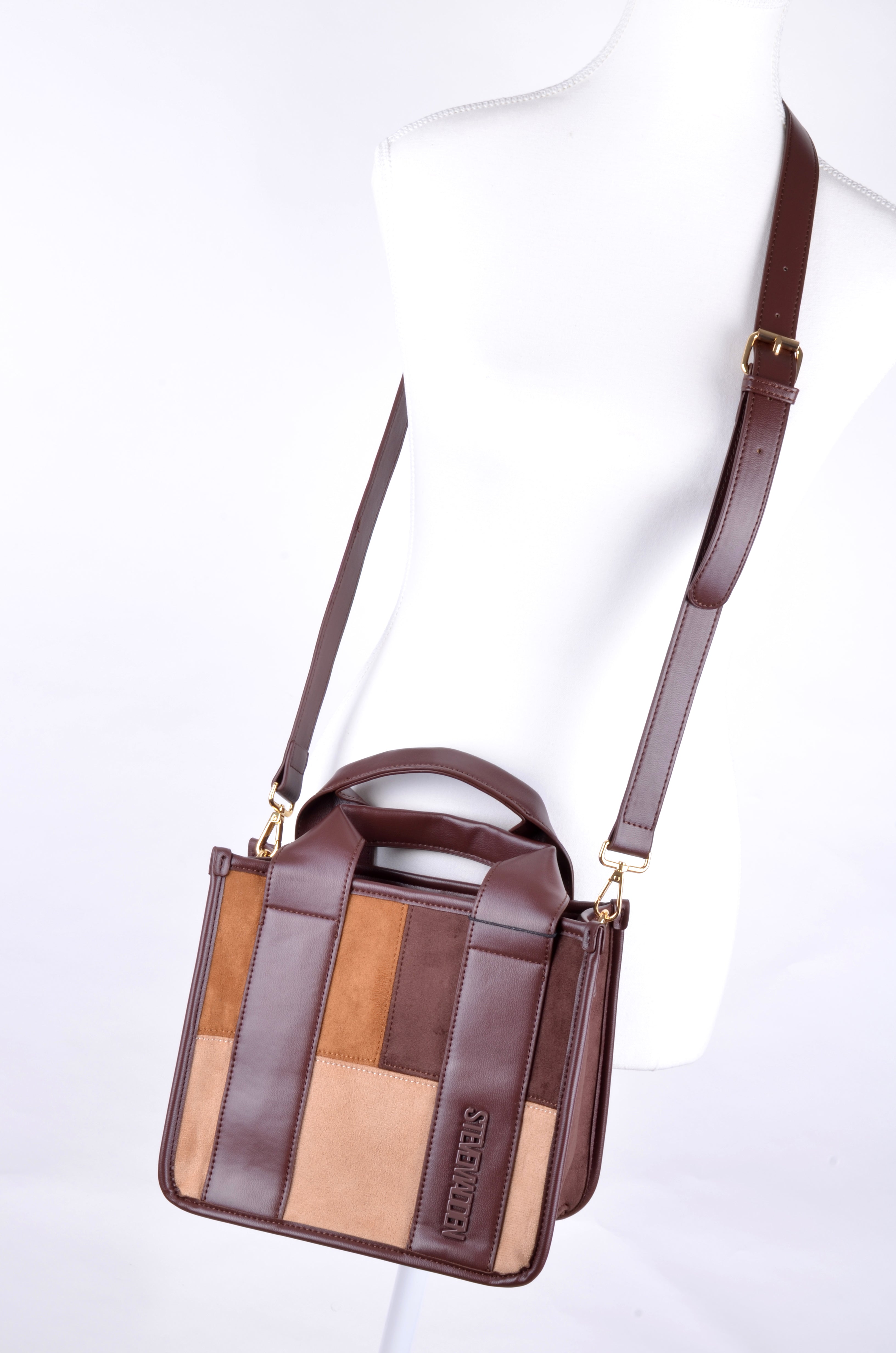 Satchel Steve Madden Café Bicolor