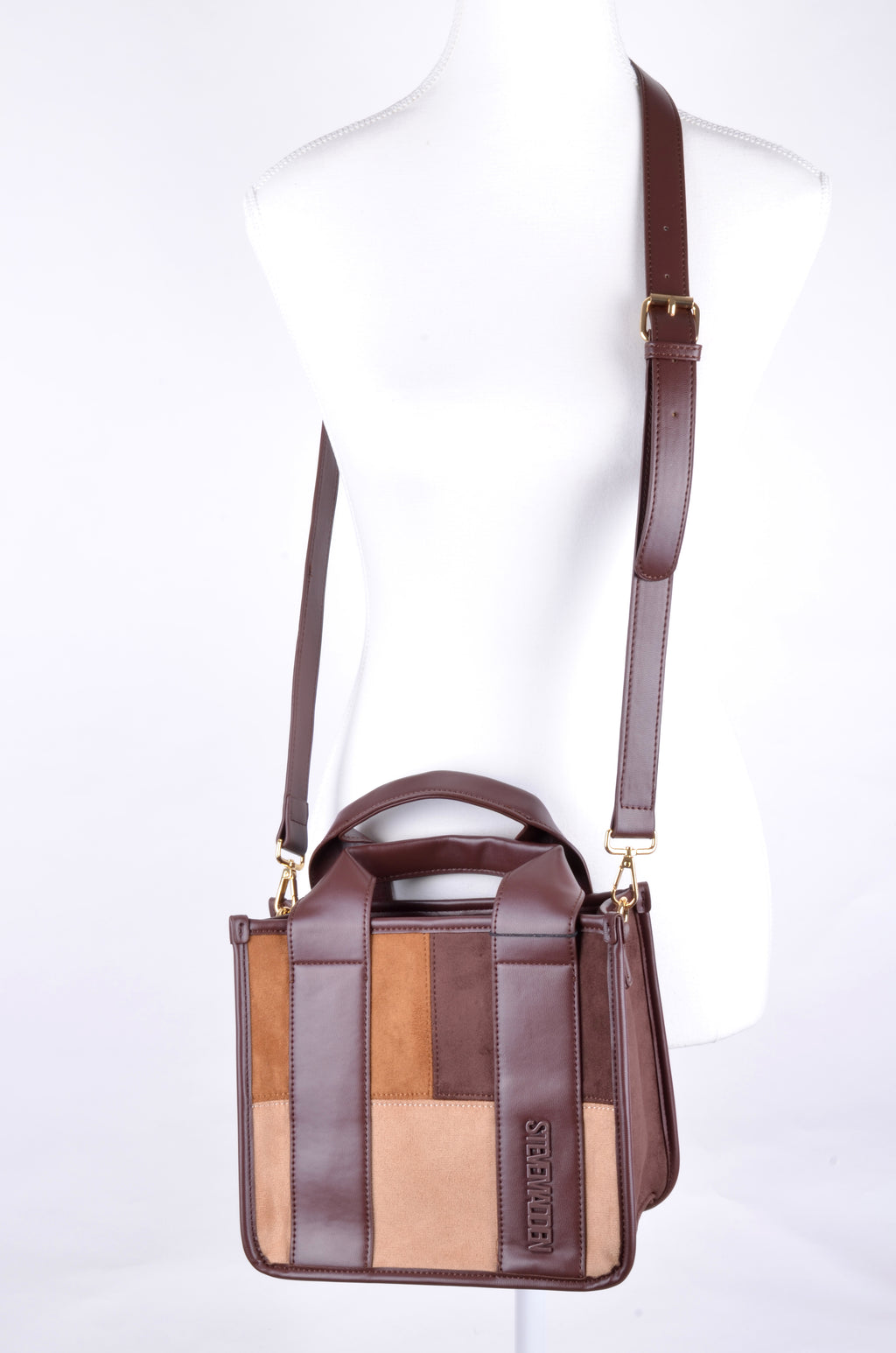 Satchel Steve Madden Café Bicolor