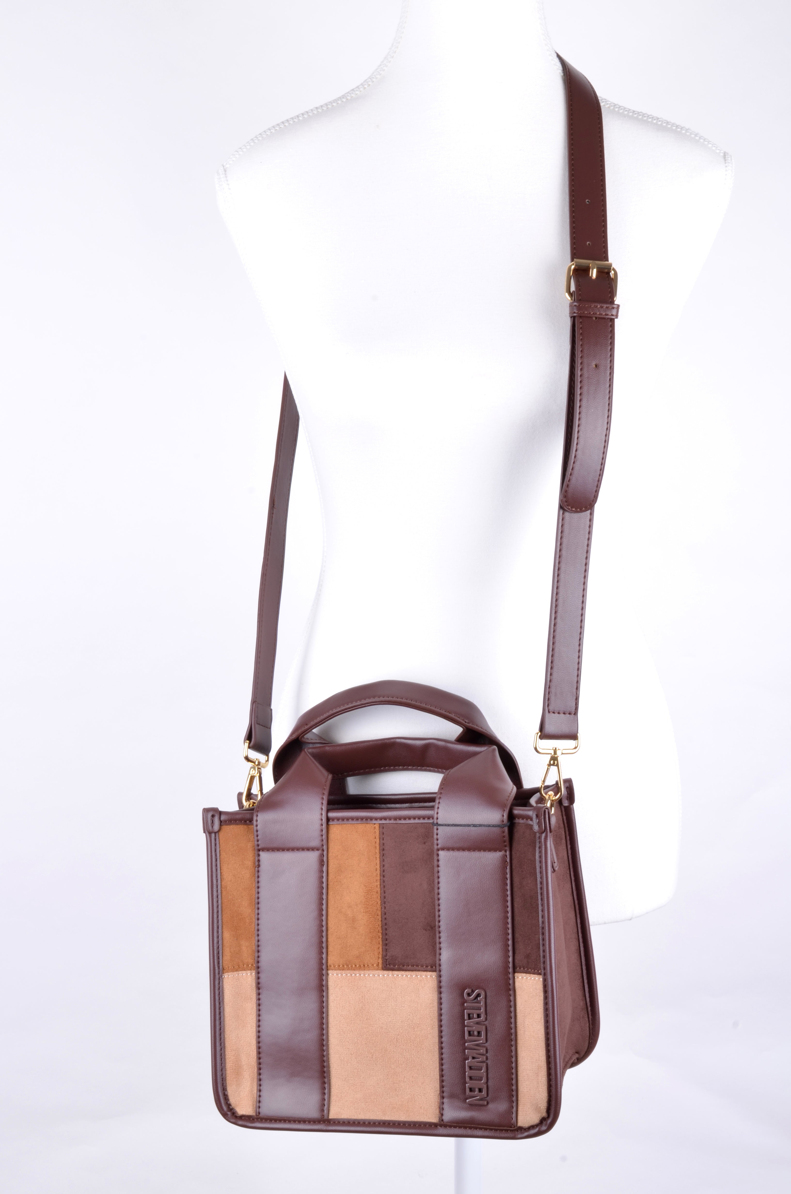 Satchel Steve Madden Café Bicolor