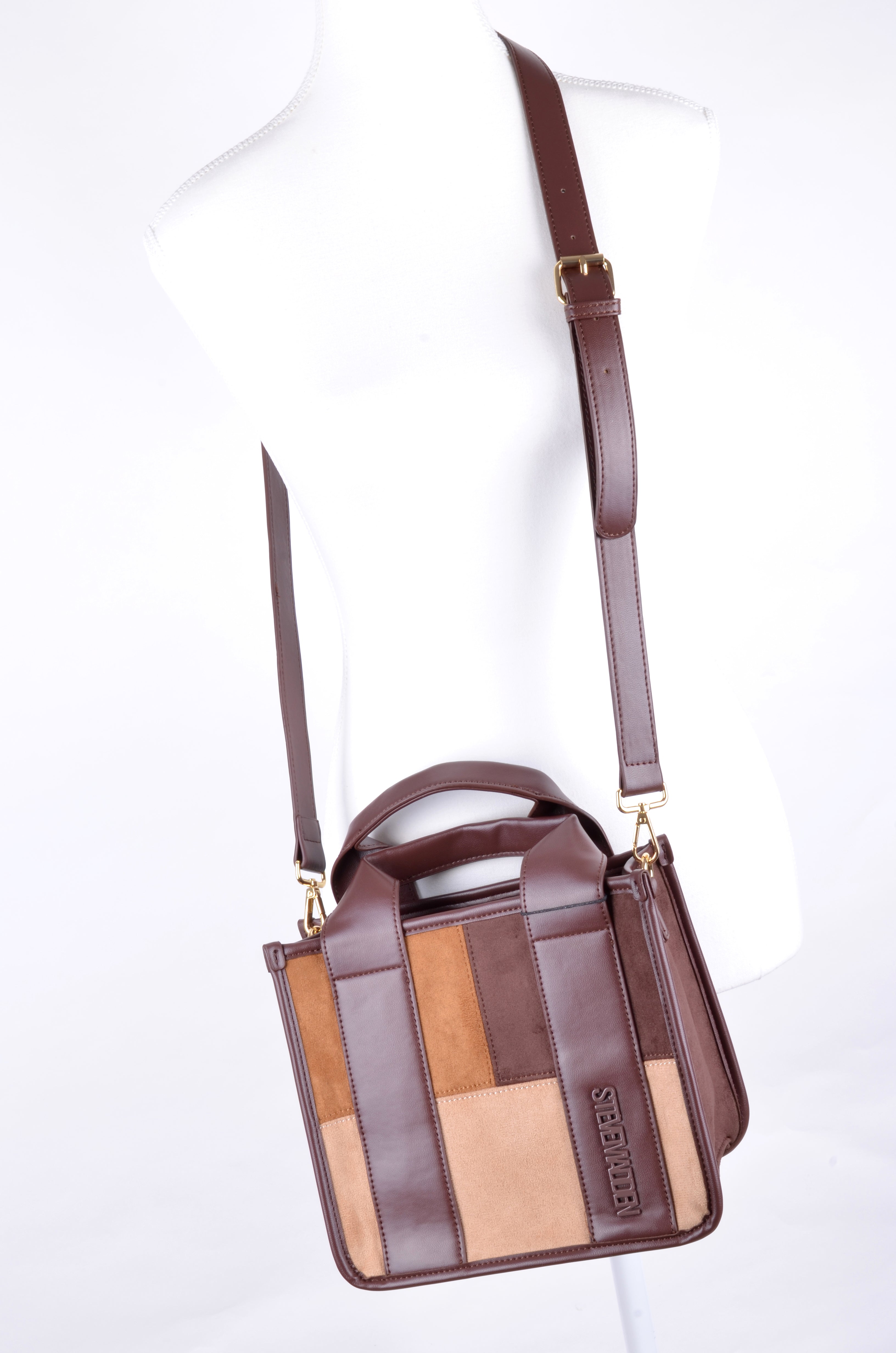Satchel Steve Madden Café Bicolor