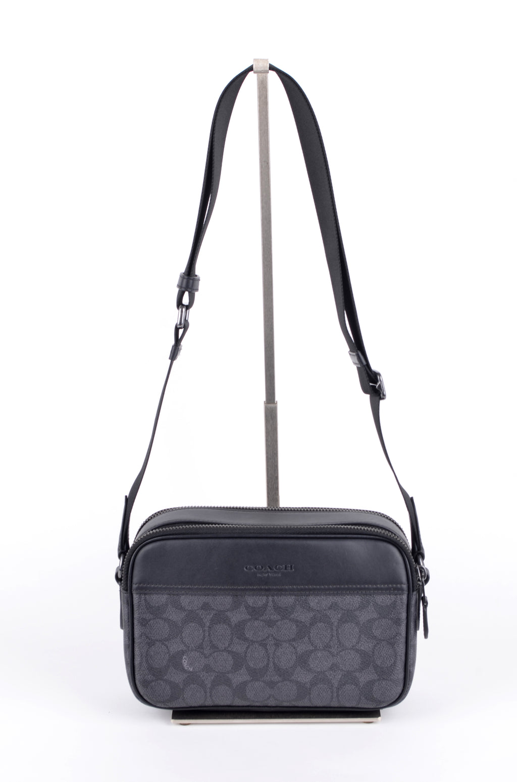 Crossbody Coach Negra Signature de Doble Cremallera