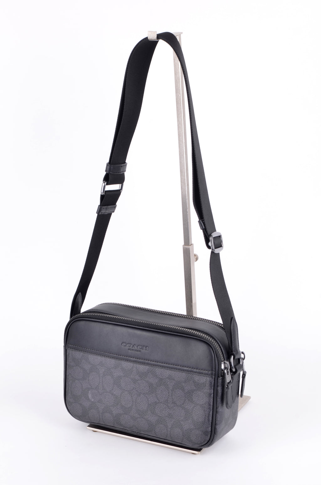 Crossbody Coach Negra Signature de Doble Cremallera
