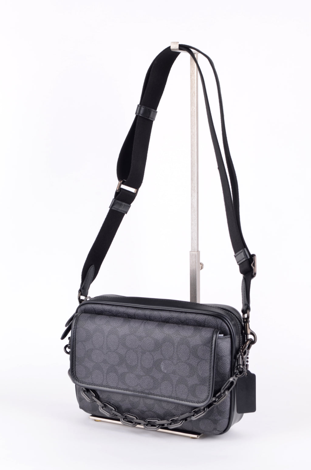 Crossbody Coach Negra Signature de Doble Cremallera