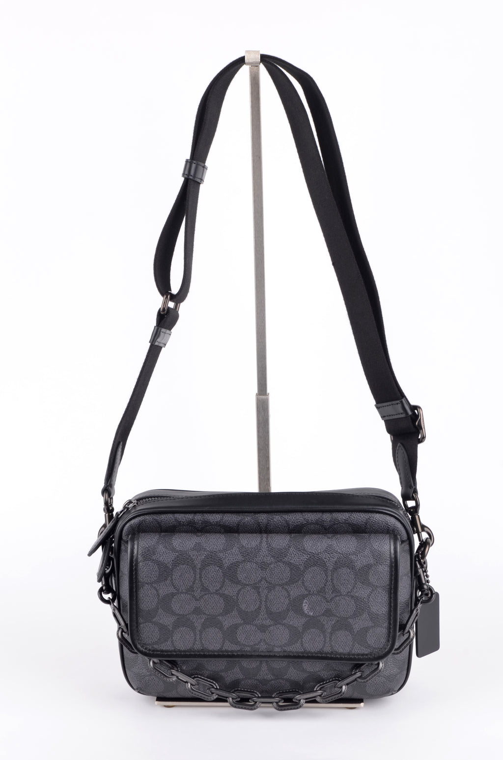 Crossbody Coach Negra Signature de Doble Cremallera